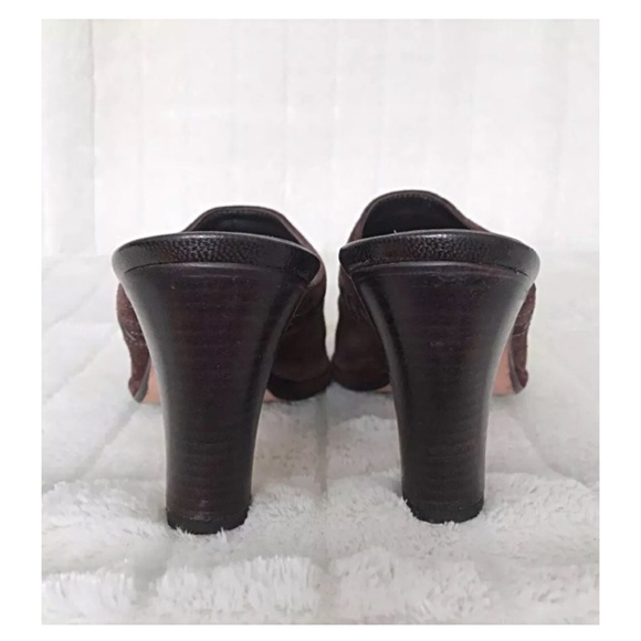 Cole Haan Chocolate Brown Suede Heeled Mules – Size 8.5 B - Picture 4 of 8